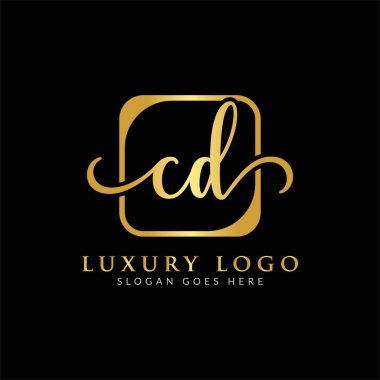 İlk CD Mektup Logosu Modern Typography Vector Şablonu. Yaratıcı Lüks Mektup CD Logo Vektörü.