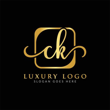 CK Mektup Logosu Yaratıcı Modern Tipografi Vektör Şablonu. Yaratıcı Lüks Mektup CK Logo Vektörü.