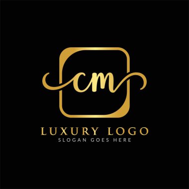 İlk CM Harf Logosu Modern Typography Vector Şablonu. Yaratıcı Lüks Mektup CM Logo Vektörü.