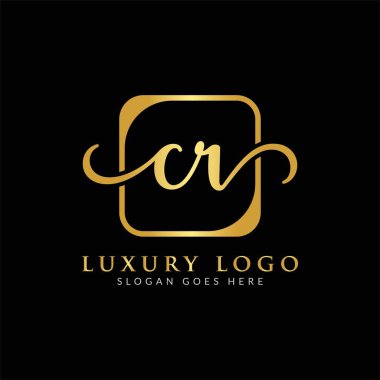 İlk CR Harf Logosu Modern Typography Vector Şablonu. Yaratıcı Lüks Mektup CR Logo Vektörü.