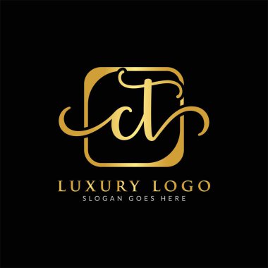 Tomografi Mektup Logosu Modern Typography Vector Şablonu. Yaratıcı Lüks Mektup CT Logo Vektörü.