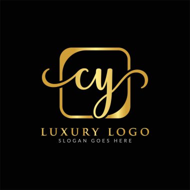 İlk CY Letter Logosu Modern Typography Vector Şablonu. Yaratıcı Lüks Mektup CY Logo Vektörü.