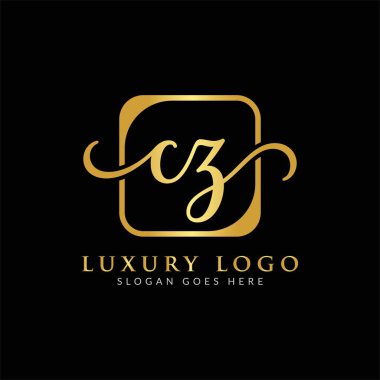 İlk CZ Harf Logosu Modern Typography Vector Şablonu. Yaratıcı Lüks Mektup CZ Logo Vektörü.