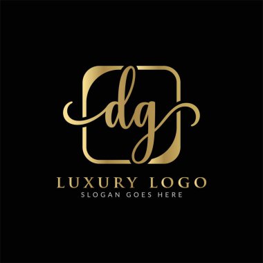 İlk DG Harf Logosu Modern Typography Vector Şablonu. Yaratıcı Lüks Harflerin Soyut Logo Tasarımı