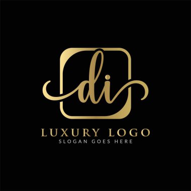 İlk DI Mektup Logosu Modern Typography Vector Şablonu. Yaratıcı Lüks Harf Özeti DI Logo Tasarımı