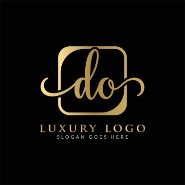 İlk DO Letter Logosu Modern Typography Vector Şablonu. Yaratıcı Lüks Harf Özeti DO Logo Tasarımı