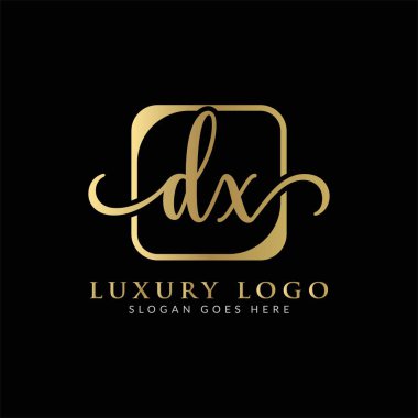 İlk DX Harf Logosu Modern Typography Vector Şablonu. Yaratıcı Lüks Harf Özeti Logo Tasarımı
