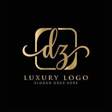 İlk DZ Harf Logosu Modern Typography Vector Şablonu. Yaratıcı Lüks Harf Özeti Logo Tasarımı