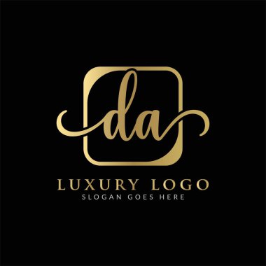 Baş savcı mektup logosu yaratıcı modern tipografi vektör şablonu. Yaratıcı Lüks Mektup DA Logo Tasarımı