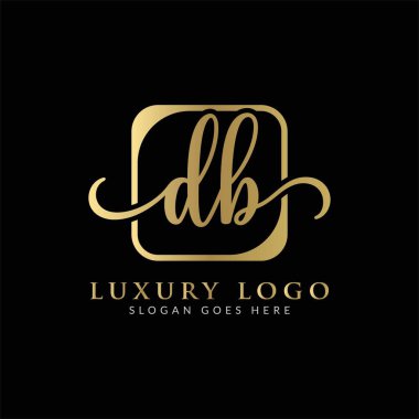 İlk DB Harf Logosu Modern Tipografi Vektör Şablonu. Yaratıcı Lüks Harf Özeti Logo Tasarımı
