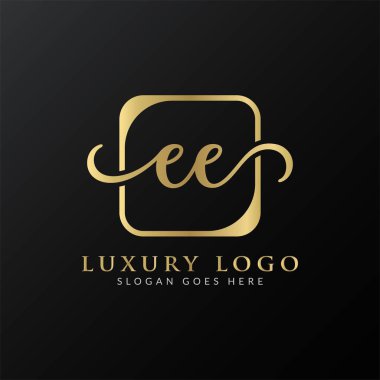 İlk EE Letter Logosu Modern Typography Vector Şablonu. Yaratıcı Soyut Harf EE Logo Tasarımı