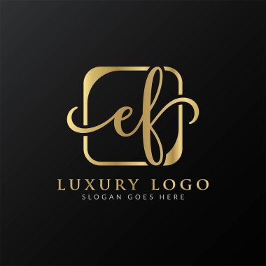 İlk EF Mektup Logosu Modern Typography Vector Şablonu. Yaratıcı Soyut Harf EF Logo Tasarımı