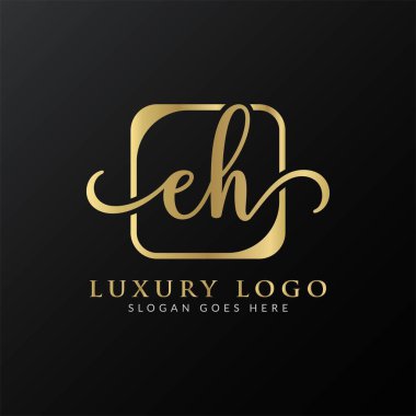 İlk EH Harfi Logosu Modern Typography Vector Şablonu. Yaratıcı Soyut Harf EH Logo Tasarımı
