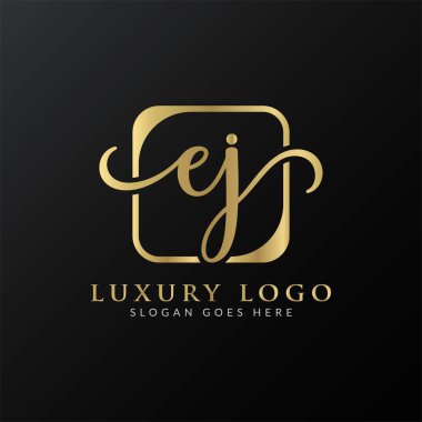 İlk EJ Letter Logosu Modern Typography Vector Şablonu. Yaratıcı Soyut Harf EJ Logo Tasarımı