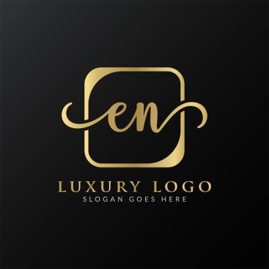 İlk EN Harfi Logosu Modern Typography Vector Şablonu. Yaratıcı Soyut Harf EN Logo Tasarımı