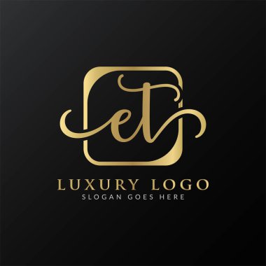 İlk ET Harfi Logosu Modern Typography Vector Şablonu. Yaratıcı Soyut Harf ET Logo Tasarımı