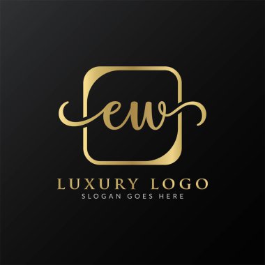 İlk EW Harf Logosu Modern Typography Vector Şablonu. Yaratıcı Soyut Harf EW Logo Tasarımı