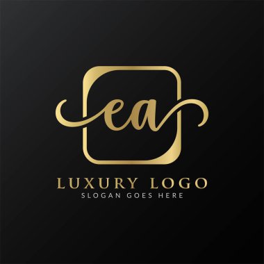 İlk EA Harfi Logosu Modern Typography Vector Şablonu. Yaratıcı Soyut Harf EA Logo Tasarımı