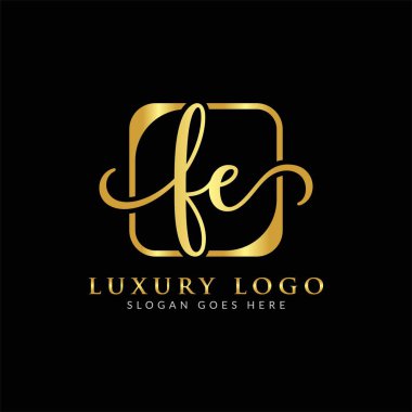 Yaratıcı modern iş tipografi vektör şablonlu FE Harf Logosu. Yaratıcı Harf FE Logo Vektörü