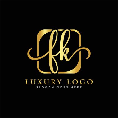 Yaratıcı modern iş tipografi vektör şablonlu ilk FK Harf Logosu. Yaratıcı Harf FK Logo Vektörü