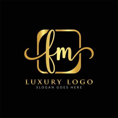 Yaratıcı modern iş tipografi vektör şablonlu ilk FM Harf Logosu. Yaratıcı Harf FM Logo Vektörü