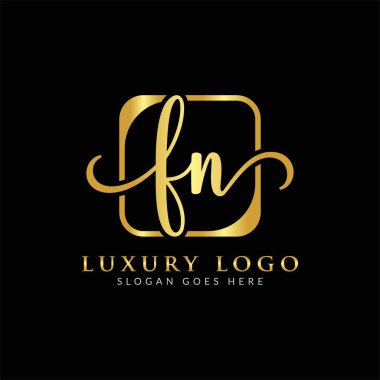 Yaratıcı modern iş tipografi vektör şablonlu ilk FN Harf Logosu. Yaratıcı Harf FN Logo Vektörü