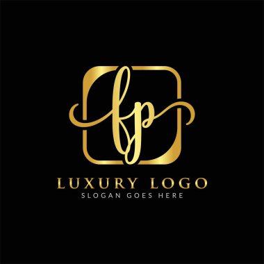 Yaratıcı modern iş tipografi vektör şablonlu ilk FP Harf Logosu. Yaratıcı Harf FP Logo Vektörü