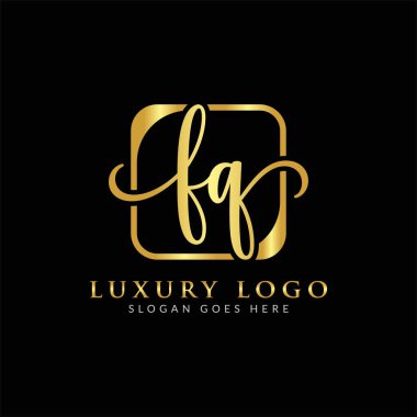 Yaratıcı modern iş tipografi vektör şablonlu ilk FQ Harf Logosu. Yaratıcı Harf FQ Logo Vektörü