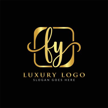 Yaratıcı modern iş tipografi vektör şablonlu ilk FY Harf Logosu. Yaratıcı Harf FY Logo Vektörü