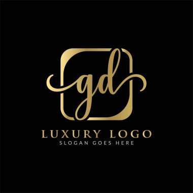 İlk GD Harf Logosu Modern Tipografi Vektör Şablonu. Yaratıcı Lüks Mektup Logosu Tasarımı