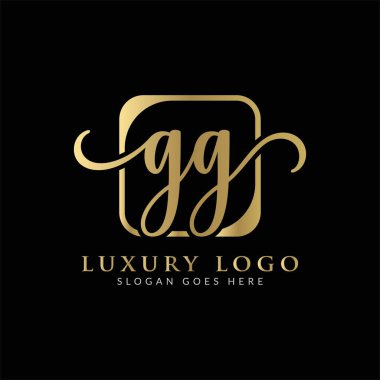 İlk GG Harfi Logosu Modern Typography Vector Şablonu. Yaratıcı Lüks Mektup GG logosu Tasarımı