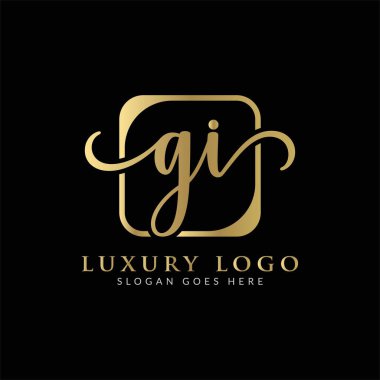İlk GI Letter Logosu Modern Typography Vector Şablonu. Yaratıcı Lüks Mektup GI logosu Tasarımı