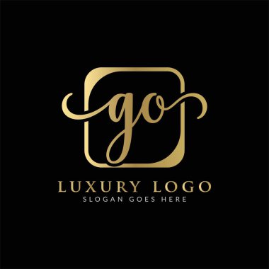 GO Mektup Logosu Modern Tipografi Vektör Şablonu. Yaratıcı Lüks Mektup GO logo tasarımı