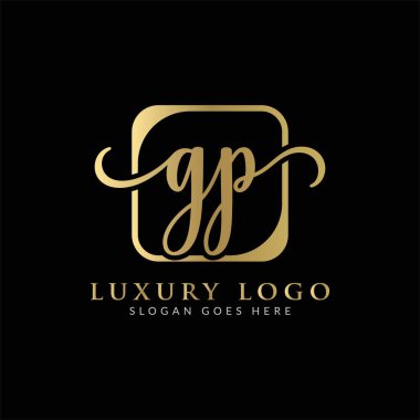 İlk GP Harf Logosu Modern Tipografi Vektör Şablonu. Yaratıcı Lüks Mektup GP logosu Tasarımı