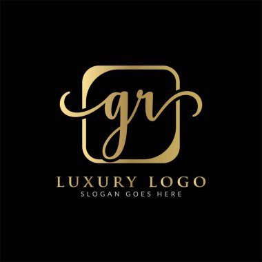 İlk GR Harfi Logosu Modern Typography Vector Şablonu. Yaratıcı Lüks Mektup GR logosu Tasarımı