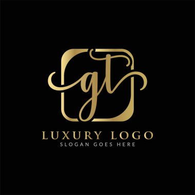 İlk GT Letter Logosu Modern Typography Vector Şablonu. Yaratıcı Lüks Mektup GT logosu Tasarımı