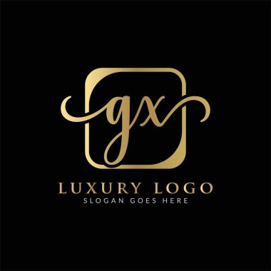 İlk GX Harf Logosu Modern Tipografi Vektör Şablonu. Yaratıcı Lüks Mektup GX logo Tasarımı