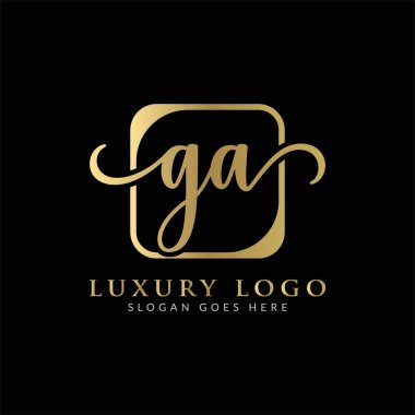 İlk GA Harf Logosu Modern Tipografi Vektör Şablonu. Yaratıcı Lüks Mektup GA logo Tasarımı