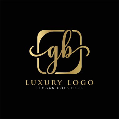 İlk GB Harf Logosu Yaratıcı Modern Tipografi Vektör Şablonu. Yaratıcı Lüks Mektup Büyük harfli logo Tasarımı