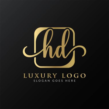 HD Logo Tasarım Vektör Şablonu. İlk Lüks Mektup HD Vektör İllüstrasyonu