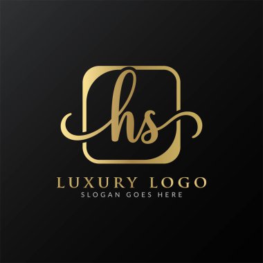HS Logo Tasarım Vektör Şablonu. İlk Lüks Mektup HS Vektör İllüstrasyonu