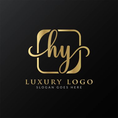 HY Logo Tasarım Vektör Şablonu. İlk Lüks Mektup HY Vektör İllüstrasyonu