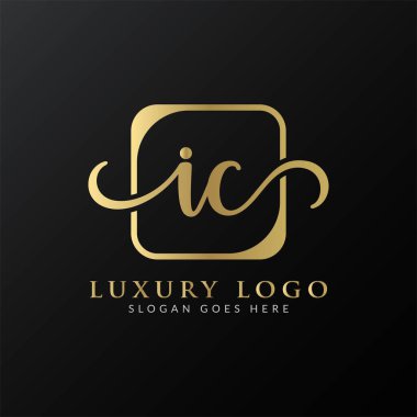 İlk IC harfi Logo Tasarım Şablonu. Soyut Lüks Mektup IC logo Tasarımı