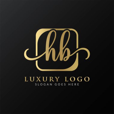 HB Logo Tasarım Vektör Şablonu. İlk Lüks Mektup HB Vektör İllüstrasyonu