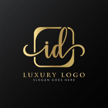 İlk ID harfi Logo Tasarım Şablonu. Soyut Lüks Mektup Kimlik Logosu Tasarımı