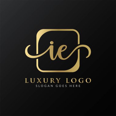 İlk IE harfi Logo Tasarım Şablonu. Soyut Lüks Mektup IE logo Tasarımı