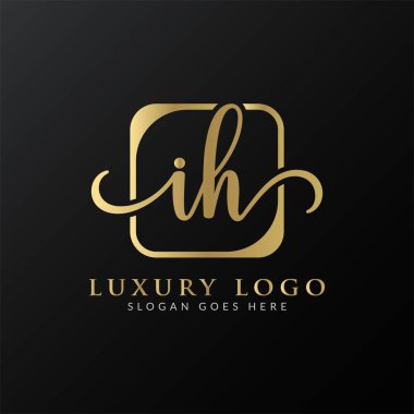 İlk IH harfi Logo Tasarım Şablonu. Soyut Lüks Mektup IH logo Tasarımı