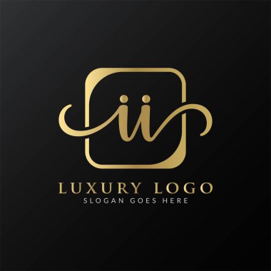 İlk II harfi Logo Tasarım Şablonu. Soyut Lüks Mektup II logo Tasarımı