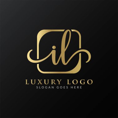 İlk IL harfi Logo Tasarım Şablonu. Soyut Lüks Mektup IL logo Tasarımı