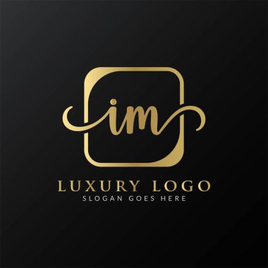 İlk IM harfi Logo Tasarım Şablonu. Soyut Lüks Mektup IM logo Tasarımı